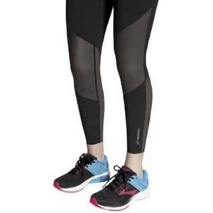 Brooks Ghost Mesh Crop Tights Leggings, Black, Women's Medium